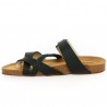 sandal big size black adjustable instep, interior view