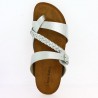 mule with silver leather slats big size woman Shoesissime, top view