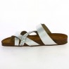 sandal silver cork sole leather woman large size, interior view