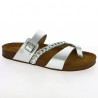 silver leather mule large size woman Shoesissime, profile view