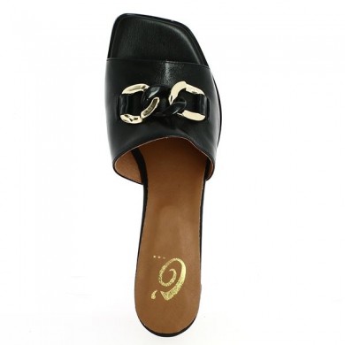 mule à talons 42, 43, 44,4 5 noire chaine, vue dessus