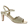 golden leather sandal big size woman Shoesissime, profile view