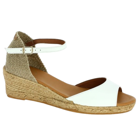 sandale blanche talon corde grande taille femme, vue profil sandale blanche talon corde grande taille femme, vue profil