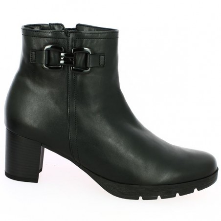 boots noire Gabor petit talon grande taille, vue profil boots noire Gabor petit talon grande taille, vue profil