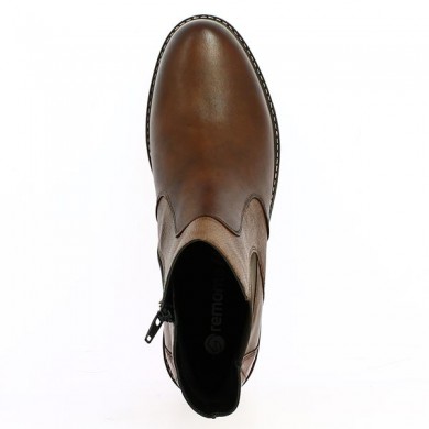 Remonte boots large size D1A71-22 camel leather wood heel, top view