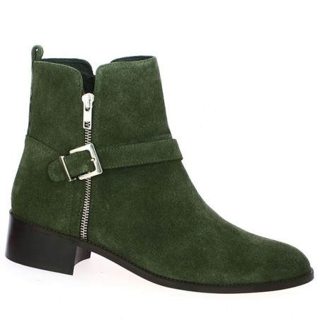 boots femme vert kaki bride zip 42, 43, 44, 45 Shoesissime, vue profil boots femme vert kaki bride zip 42, 43, 44, 45 Shoesissime, vue profil