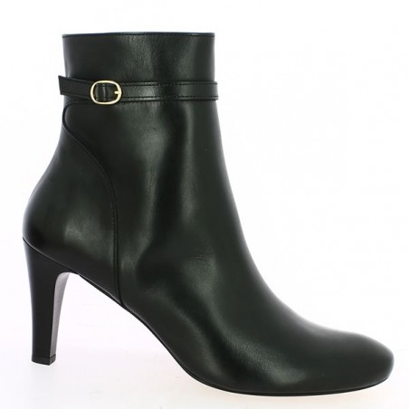bottine femme 42, 43, 44, 45 haut talon fin cuir noir Shoesissime, vue profil bottine femme 42, 43, 44, 45 haut talon fin cuir noir Shoesissime, vue profil