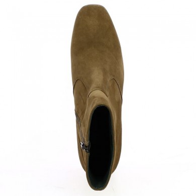 Monica - Bottines talon carré marron clair - Bottines petit talon grande taille - Shoesissime