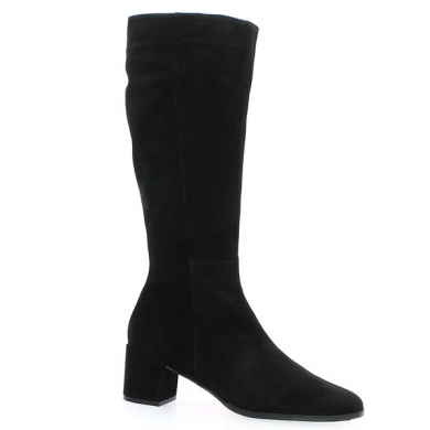 Carolane - Small black velvet heel boots - Boots 42, 43, 44, 45 - Shoesissime
