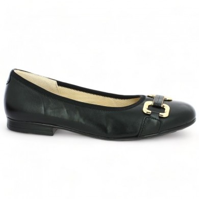 ballerina black leather gold chain large size Gabor 42.462.57, profile view