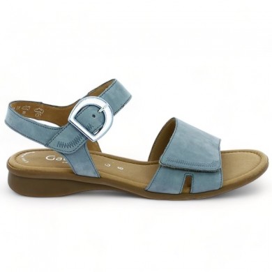 Gabor comfort adjustable sandal 46.062.26 sky blue large size woman, profile view