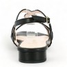 nu-pieds soirée plat cuir noir 42, 43, 44, 45 femme Shoesissime, vue arrière
