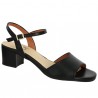nu-pieds cuir noir 42, 43, 44, 45 femme talon 5 cm Shoesissime, vue profil