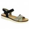 Remonte adjustable large sandal D2049-63 black and beige-gold, profile view