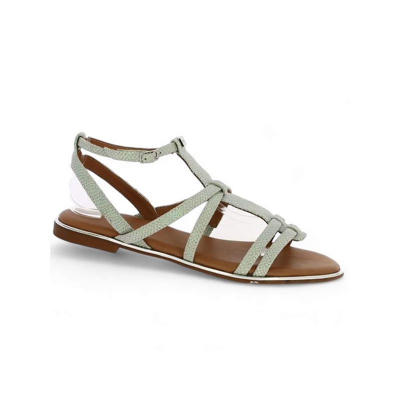 Anjou - Nu-pieds Adige blanc - vert - Sandales Adige femme 42, 43, 44 - Shoesissime