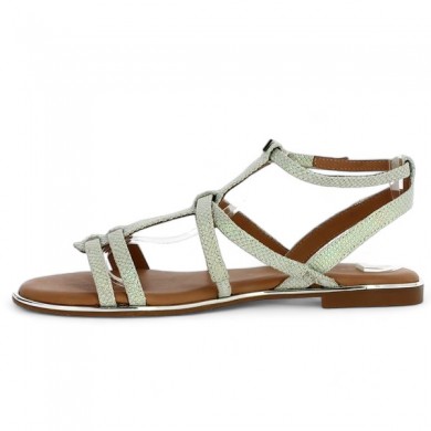 Anjou - Nu-pieds Adige blanc - vert - Sandales Adige femme 42, 43, 44 - Shoesissime