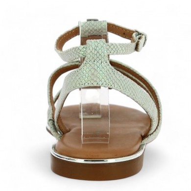 Anjou - Nu-pieds Adige blanc - vert - Sandales Adige femme 42, 43, 44 - Shoesissime