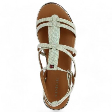 Anjou - Nu-pieds Adige blanc - vert - Sandales Adige femme 42, 43, 44 - Shoesissime