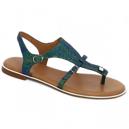 ANGEL - Flat sandal with blue-green in-between toes - Adige large size - Shoesissime ANGEL - Flat sandal with blue-green in-between toes - Adige large size - Shoesissime