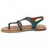 ANGEL - Flat sandal with blue-green in-between toes - Adige large size - Shoesissime