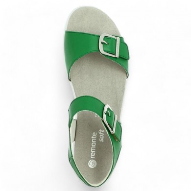 Méline - Nu-pieds cuir vert scratch D1J51-52 - Remonte sandals 42, 43, 44, 45 - Shoesissime