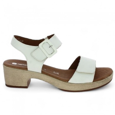 Nu-pieds Remonte grande taille blanc D0N52-80 Shoesissime, vue profil
