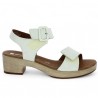 Nu-pieds sablot blanc femme Remonte 42, 43, 44, 45 bride scratch D0N52-80 Shoesissime, vue détails