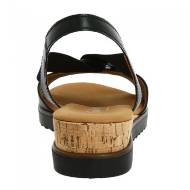 Zoelly - Sandale Gabor Noire élastique bijoux 42.794.57 - Nu-pieds Gabor grande pointure - Shoesissime