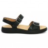 Nu-pieds cuir noir Gabor grande pointure réglable 43.710.27 Shoesissime, vue coté