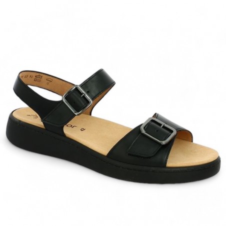 Sandale noire Gabor grande taille réglable 43.710.27 Shoesissime, vue profil Sandale noire Gabor grande taille réglable 43.710.27 Shoesissime, vue profil