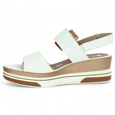 Chaussure blanche talon compensé grande pointure femme Remonte mode Shoesissime, vue intérieure