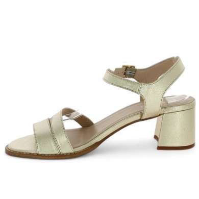 Shoesissime women's gold leather nude heels large size, inside view