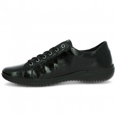 Joelle - Black patent women's sneakers - Baskets Remonte grande taille - Shoesissime
