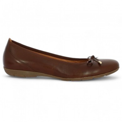 Gabor ballerina 8, 8.5, 9,9 .5 camel leather Shoesissime, profile view