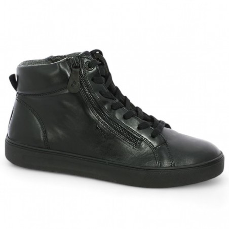 Basket montante cuir noir Tamaris Confort femme grande taille, vue profil Basket montante cuir noir Tamaris Confort femme grande taille, vue profil