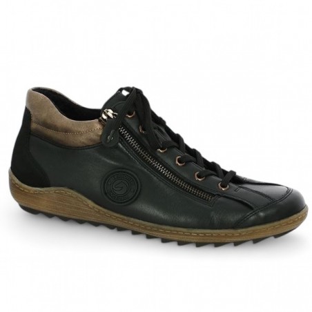 tennis montante cuir noir Remonte grande taille R1477-03, vue profil tennis montante cuir noir Remonte grande taille R1477-03, vue profil