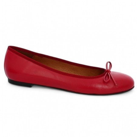 ballerine cuir rouge 42, 43, 44, 45 Shoesissime, vue profil ballerine cuir rouge 42, 43, 44, 45 Shoesissime, vue profil
