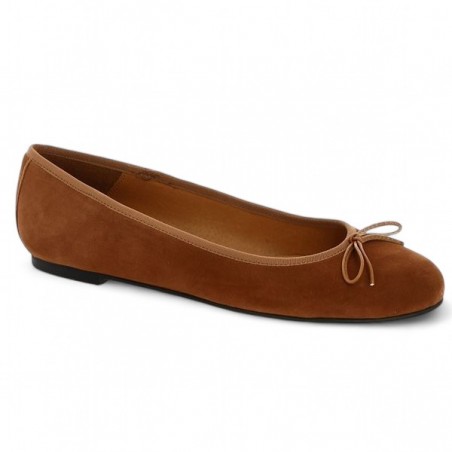 brown velvet ballerinas 42, 43, 44, 45 Shoesissime, profile view brown velvet ballerinas 42, 43, 44, 45 Shoesissime, profile view