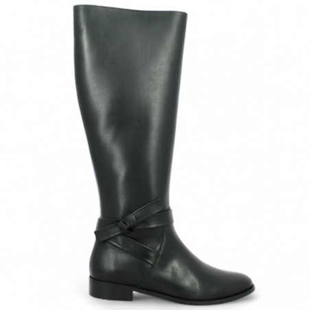 botte plate féminine cuir noir 42, 43, 44, 45 Shoesissime, vue profil botte plate féminine cuir noir 42, 43, 44, 45 Shoesissime, vue profil