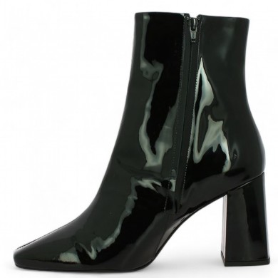 Maeva - Stylish black patent ankle boots - Women's large size ankle boots - Shoesissime