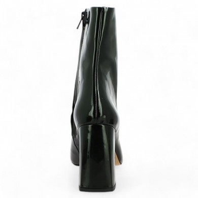 Maeva - Bottines stylée vernies noire - Bottines grande taille femme - Shoesissime