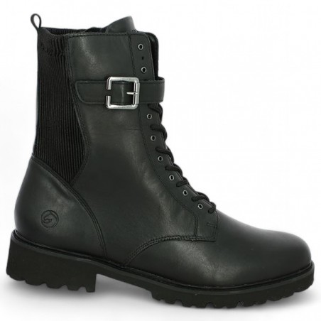 D8664-00 black lace-up boots Remonte large size, profile view D8664-00 black lace-up boots Remonte large size, profile view