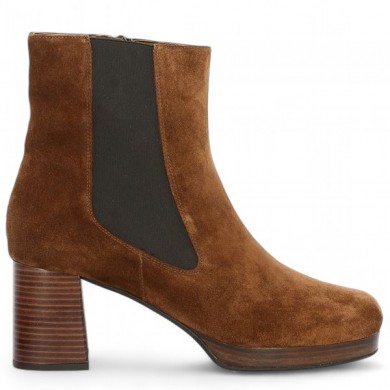 women's camel platform boots 42, 43, 44, 45 Shoesissime, profile view