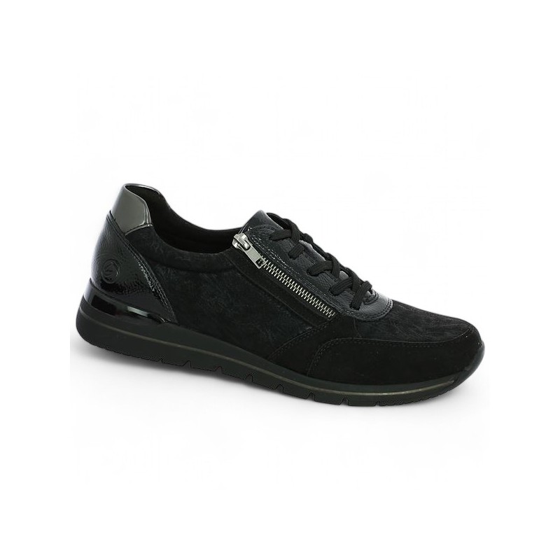 R6700-03 baskets noir confort Remonte grande taille femme Shoesissime, view profile