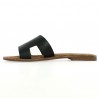 Mule H Black leather 42, 43, 44, 45 woman, interior view