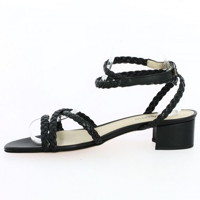 black woven nude shoe large size woman Shoesissime, top view